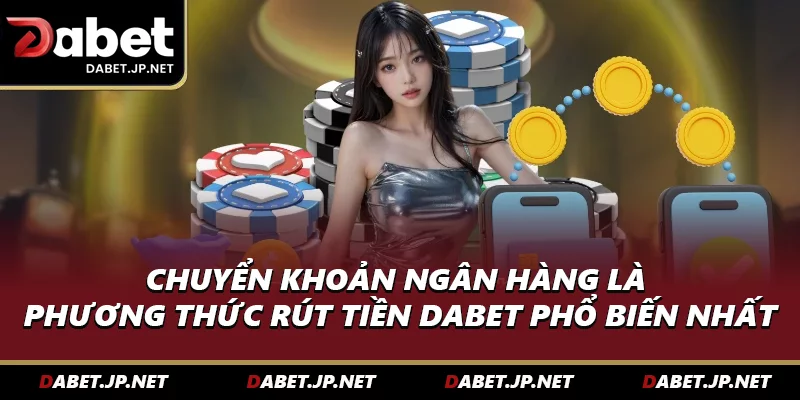 Chuyển khoản ngân hàng là phương thức rút tiền DABET phổ biến nhất
